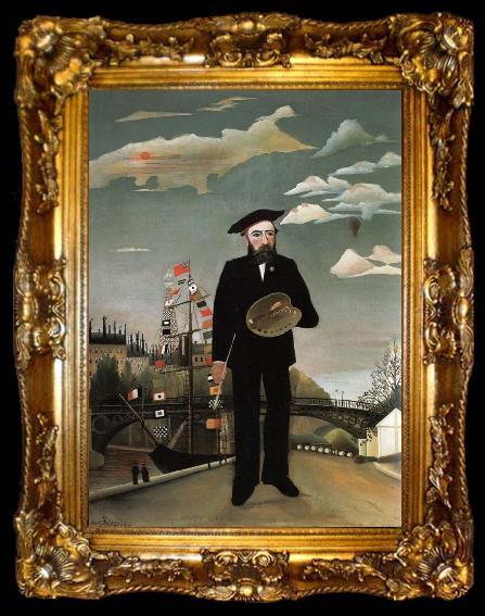 framed  Henri Rousseau Self-Portrait, ta009-2